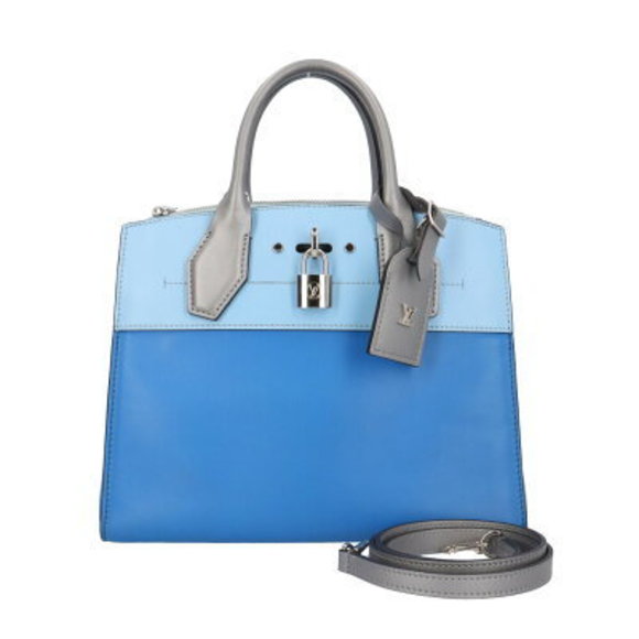 Louis Vuitton City Steamer Shoulder Bag Blue Leather - Picture 1 of 9